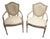 Pair Vintage French-Style Shield-Back Upholstered Accent Chairs For Sale