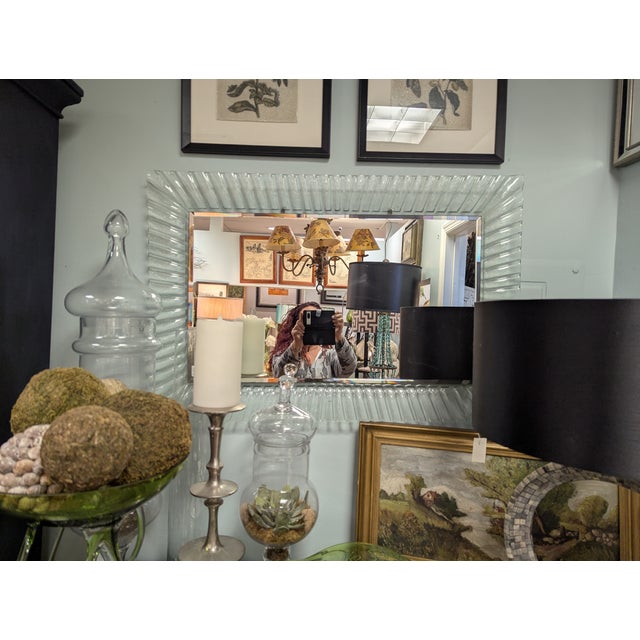 Glass 1960s Mid-Century Art Glass Mirror For Sale - Image 7 of 7