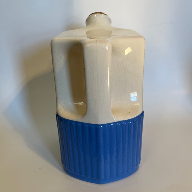 Vintage Universal Cambridge Pottery Primitive Farmhouse Cork Lid Pitcher Jug, Cork not original, it was replaced at some...