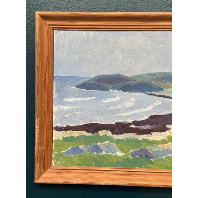 Curt Rydell, Coastal Landscape, 1950s, Oil Painting on Panel, Framed For Sale - Image 12 of 18
