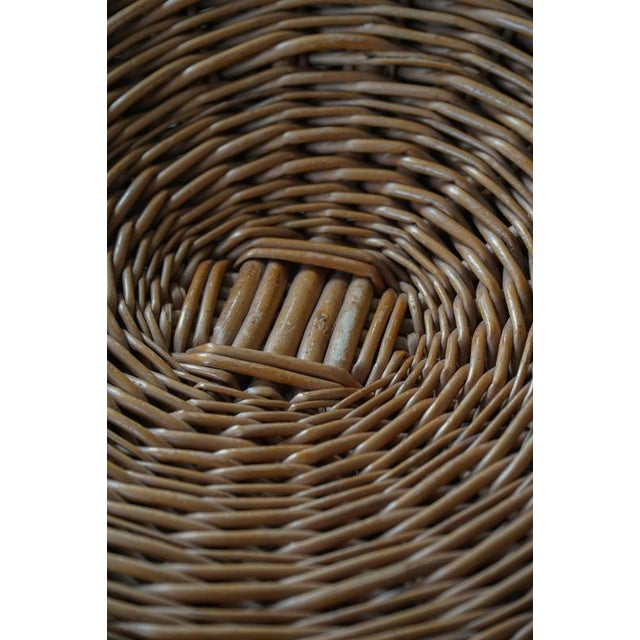 Mid-Century French Bohemian Rattan Side Table or Stool, 1950s For Sale - Image 15 of 17