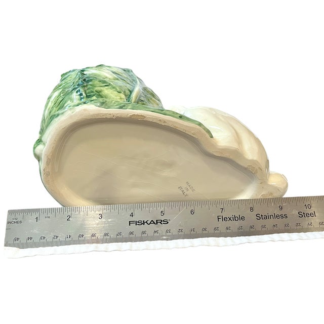 Vintage Italian Majolica Rabbit & Cabbage Cachepot Planter – 9" For Sale - Image 10 of 11