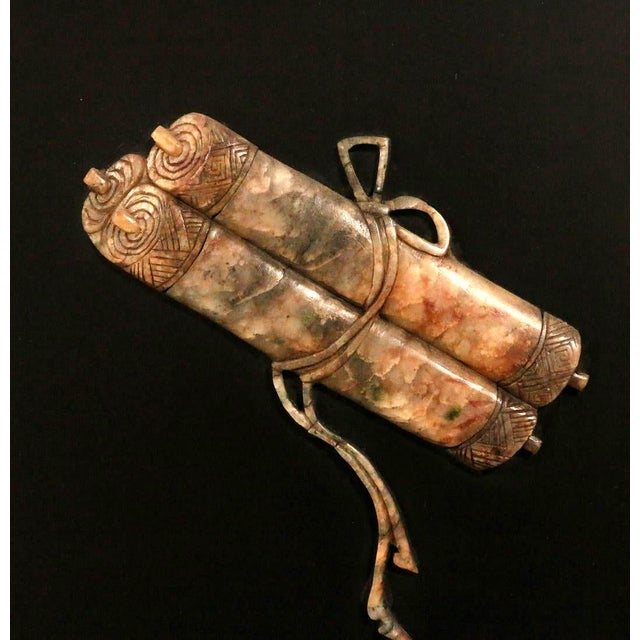 Chinese Lacquered Wood Folding Floor Screen with Gemstone Inlays For Sale - Image 14 of 18