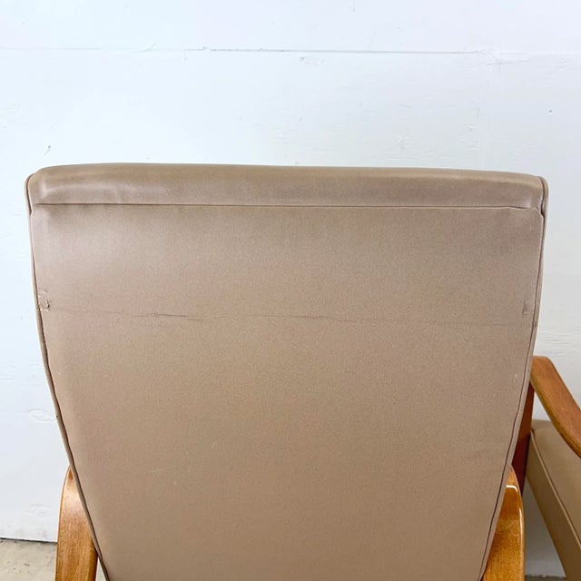 Wood Pair Mid-Centry Bentwood Arm Chairs Attr. Thonet For Sale - Image 7 of 12
