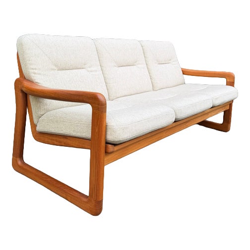 Three-Seater Sofa in Teak and Wool from Holstebro Møbelfabrik For Sale