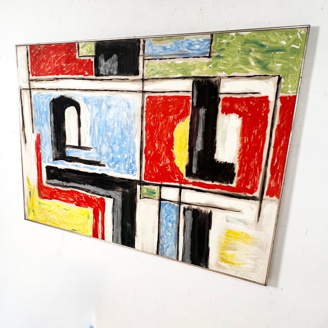 Paint Large Modernist Abstract Painting by Ny Expressionist Phillip Callahan, C. 1960s For Sale - Image 7 of 9