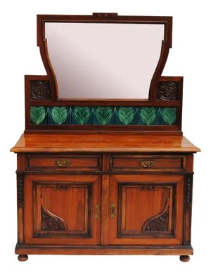 Art Nouveau Dressing Table with Mirror in Walnut, Czech, 1910