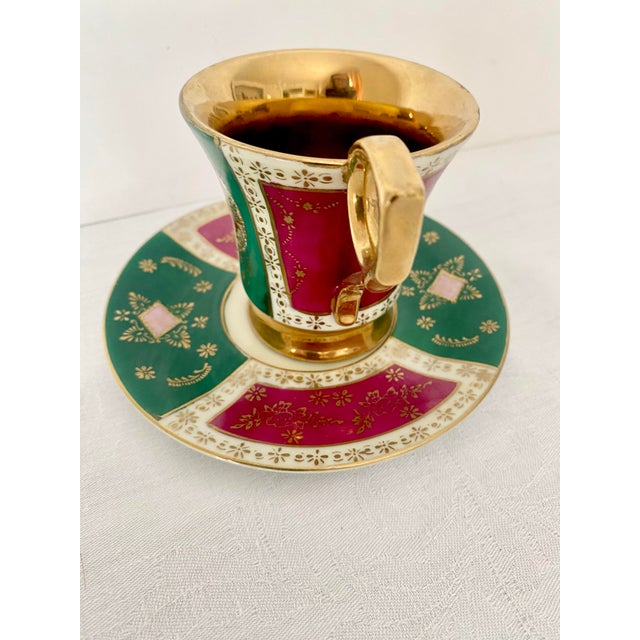 Vintage Arnart Porcelain Royal Vienna Style Courting Couple Teacup & Saucer Set 55/516 Mint Condition For Sale - Image 11 of 11