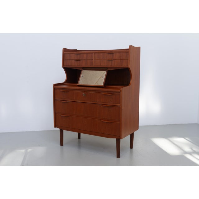 Mid-Century Danish Teak Vanity Dresser, 1960s For Sale - Image 4 of 18