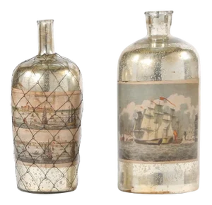 Pair 20th Century Mercury Glass Decorative Pieces