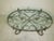 1990s Oval Metal Coffee Table Italian Style Ornate Glass Top For Sale - Image 4 of 8