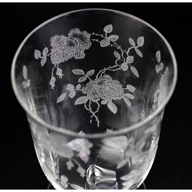 Set of 5 Fostoria Willowmere Etched Low Goblets - Footed Tumblers For Sale - Image 12 of 12