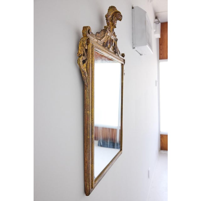 Italian Carved Giltwood Mirror With Acanthus Pediment, 19th Century For Sale - Image 10 of 12
