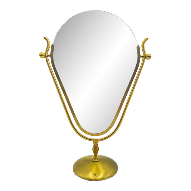 Charles Hollis Jones Sculptural Brass Pivot Mirror, 1960s Hollywood Regency For Sale