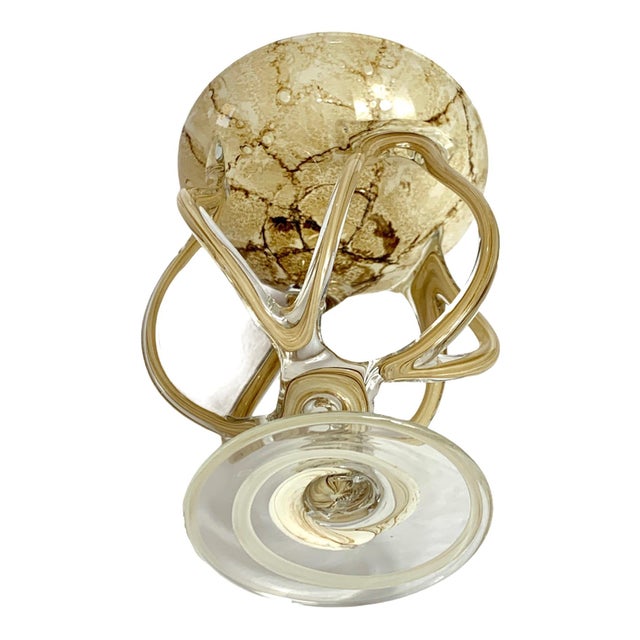Beige Vintage Josefina Blown Art Glass Octopus Pedestal Dish For Sale - Image 8 of 10