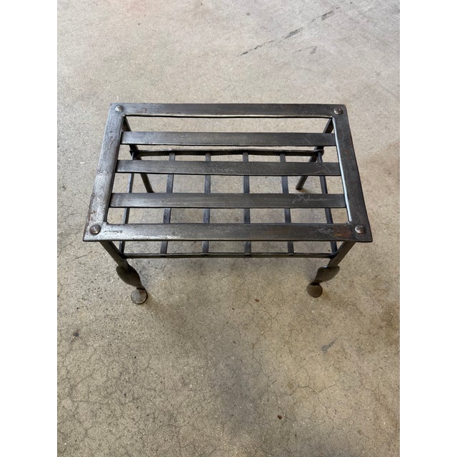 Farmhouse Vintage Hand-Forged Wrought Iron Fireplace Trivet / Kettle Stand For Sale - Image 3 of 5