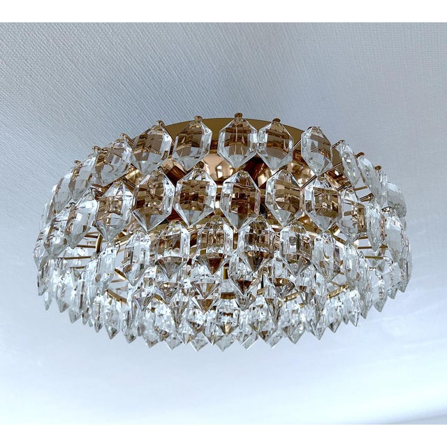 Vintage Gilded Flush Light from Bakalowits & Söhne, Austria, 1970s For Sale - Image 17 of 17