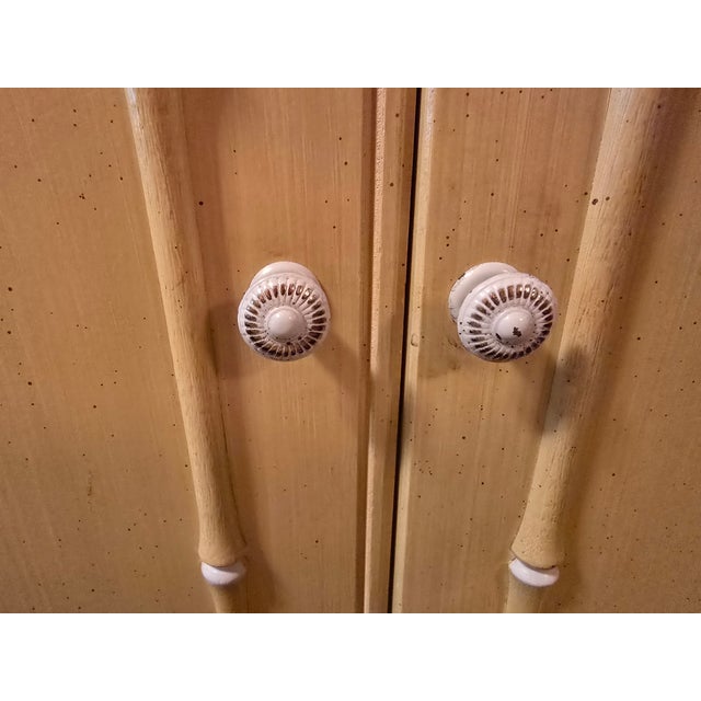 1970s 1970s Thomasville Allegro Yellow Faux Bamboo Cabinet, Attributed For Sale - Image 5 of 14