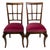 Vintage Art Deco Dining and Salon Chairs in Dark Pink Velvet with Wooden Frames, 1930s, Set of 2 For Sale