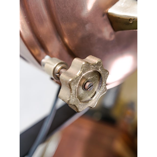 Searchlight Spotlight Floor Lamp in Copper and Brass on Wooden Tripod by Francis Bolton, 1930s For Sale - Image 15 of 18