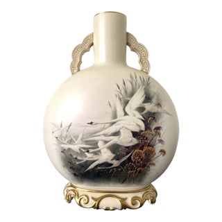 Large Porcelain Moon Vase Charles Henry Clifford Baldwyn for Royal Worcester For Sale