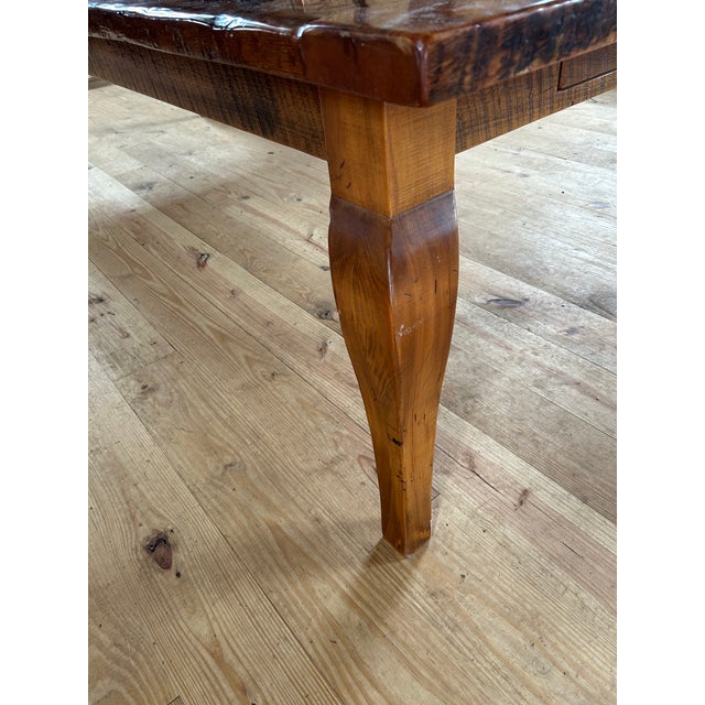 Monumental Repurposed Barn Wood Farm Table For Sale - Image 11 of 17