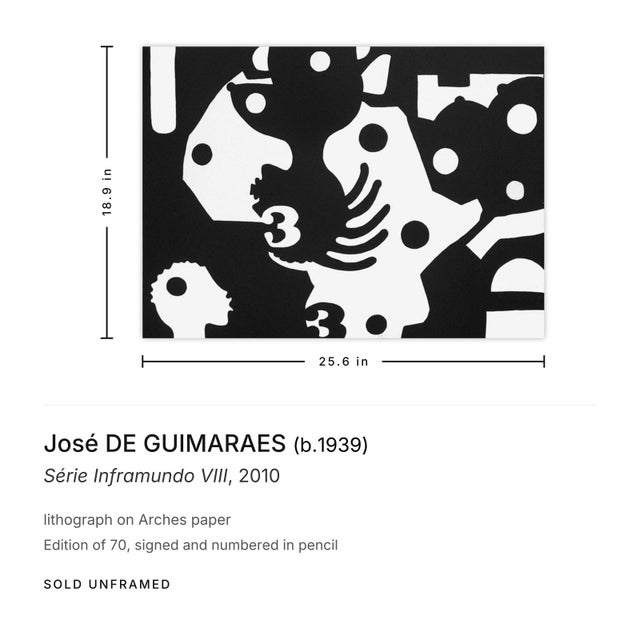 Contemporary 2010 José De Guimaraes Série Inframundo VIII Signed Lithograph For Sale - Image 3 of 3