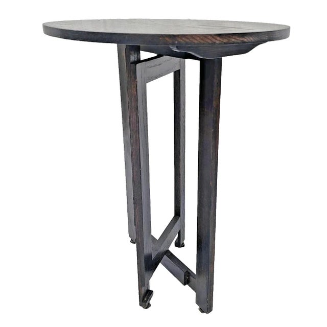 Vintage McGuire Dark Oak Mission Style Gateleg Folding Table, Signed 1964 For Sale - Image 10 of 17