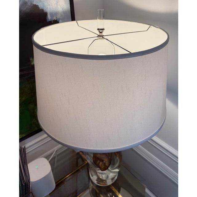 Global Views Amber Twist Lamp With Silk Shade For Sale - Image 4 of 6
