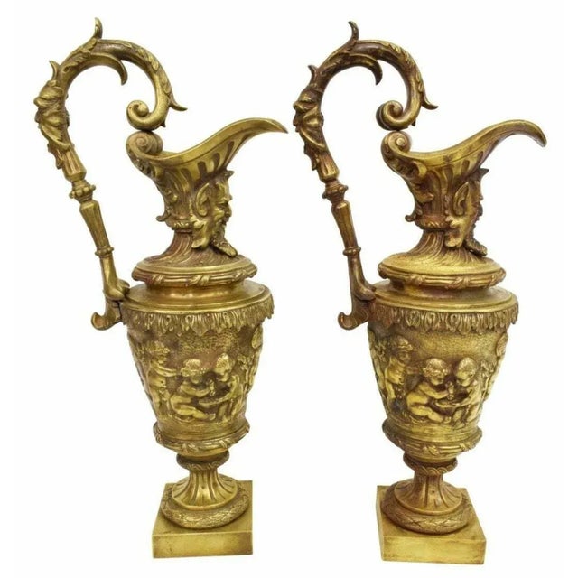 Mid 20th Century 20th Century Bronze French Ewer-Form, Set of 2 Garnitures For Sale - Image 5 of 5