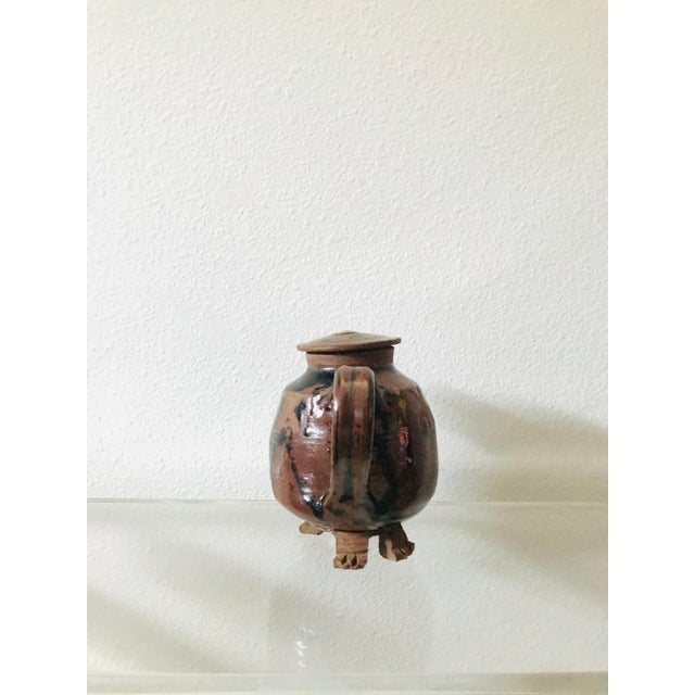 Signed Quirky Studio Pottery Tea Pot With Feet For Sale - Image 10 of 12