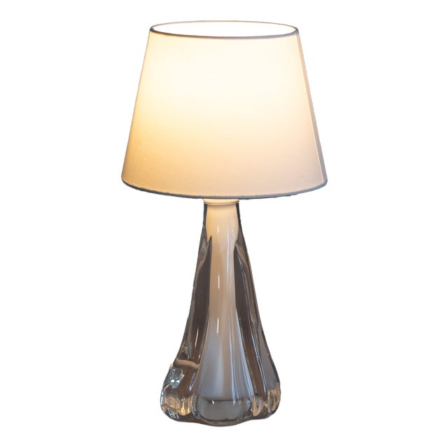 Swedish Glass Table Lamp, 1960 For Sale