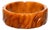 Vintage Art Deco Carved Bakelite Amber Orange Bangle Bracelet, 1930's For Sale
