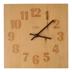Vintage Danish Modern Linden Square Butcher Block Clock