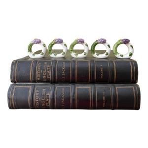 1970s Sheffield Majolica Asparagus Napkin Rings - Set of Five