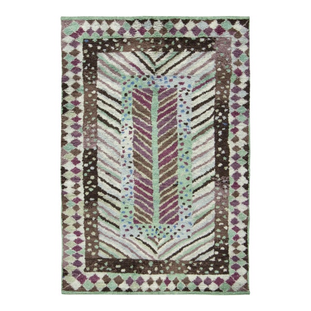 Contemporary Art Deco Style Polychromatic Geometric Wool Rug by Rug & Kilim, India For Sale