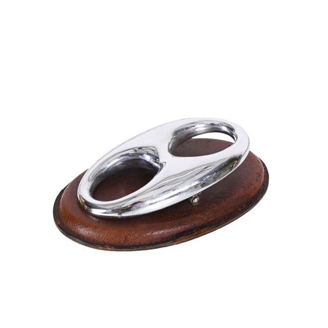 Paper Clip in Leather and Steel by Franzi, Italy, 1970s For Sale - Image 4 of 18