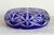 Vintage Cobalt Blue Cut-to-Clear Crystal Ashtray – Geometric Starburst Design – 8" For Sale - Image 4 of 16