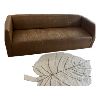Tuxedo Style Custom Handmade Leather Sofa For Sale