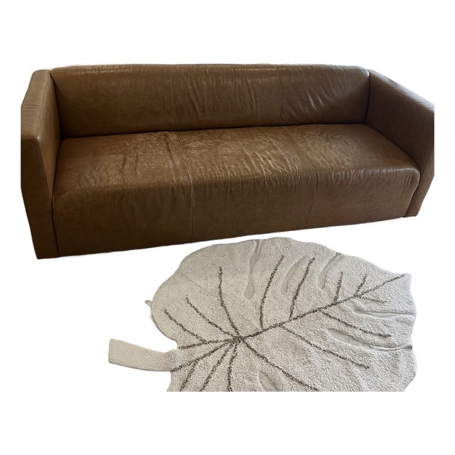 Tuxedo Style Custom Handmade Leather Sofa For Sale