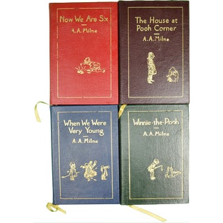 A. A. Milne: 4 Leather-Bound Book Set on Shelf For Sale