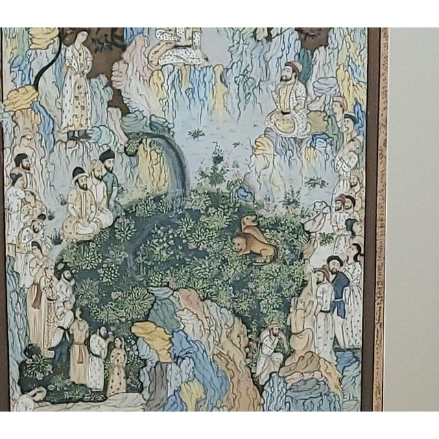 Large Persian Illustration From a Book, Circa 1900 For Sale - Image 4 of 9