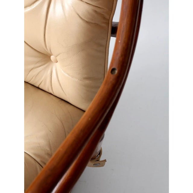 Mid-Century Modern Mid-Century Rattan Swivel Chairs With Ottomans - 4 Pieces For Sale - Image 3 of 17