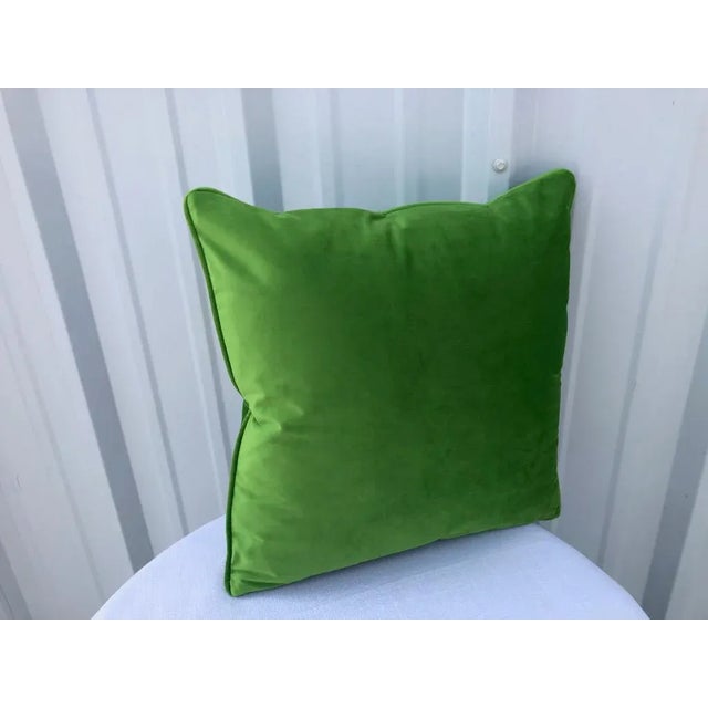 Contemporary Velvet Apple Green Pillow Cover For Sale - Image 4 of 5