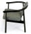 Dunbar Furniture Six Slate Grey Linen Upholstered and Ebonized Yoke Arm Dining Chairs For Sale - Image 4 of 10