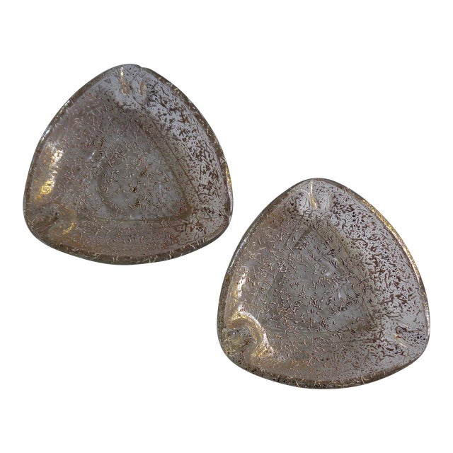 1960s Space Age Spaghetti Design Triangular Ashtrays, Pair For Sale