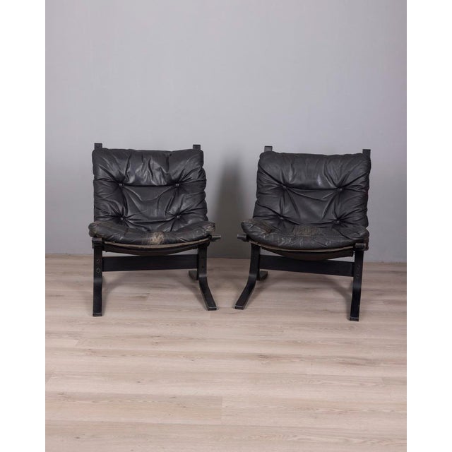 1970s Vintage Siesta Armchairs in Leather by Ingmar Relling for Westnofa, 1970s, Set of 2 For Sale - Image 5 of 13