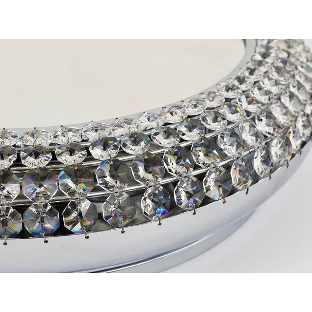 1960s Round Chromed Crystal Backlit Wall Mirror, Austria, 1960s For Sale - Image 5 of 11