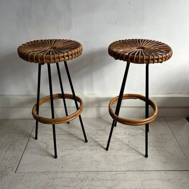 Set of Dutch Bar Stools attributed to Rohé Noordwolde For Sale - Image 9 of 9