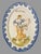 Italian Vintage Antique Italian Fiancé Hand Painted 16" Oval Serving Dish Tray - Primavera For Sale - Image 3 of 4